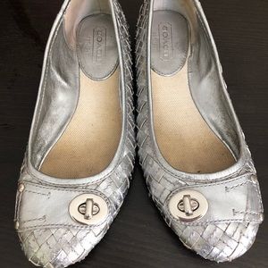 Silver Coach ballet flats